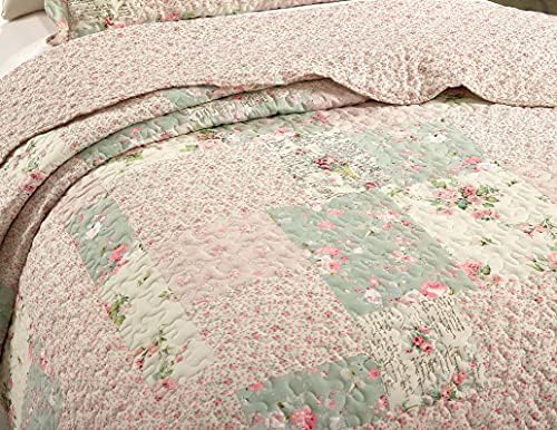 Brilliant Sunshine Rose Sage Quilt Set 2-Piece Twin XL