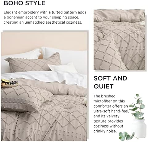 Bedsure King Comforter Set - Boho Tufted Shabby Chic Bedding for Kids