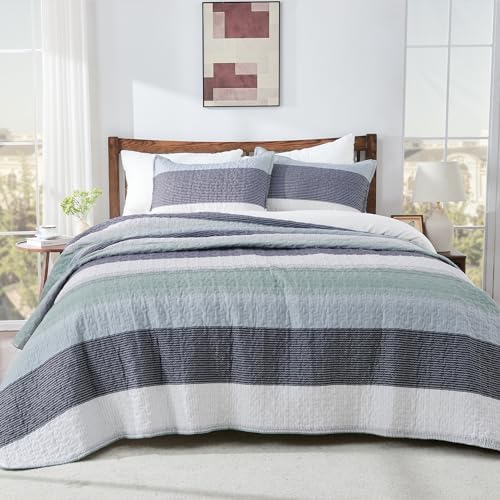 Andency King Size Quilt Set Sage Green 3 Piece 1