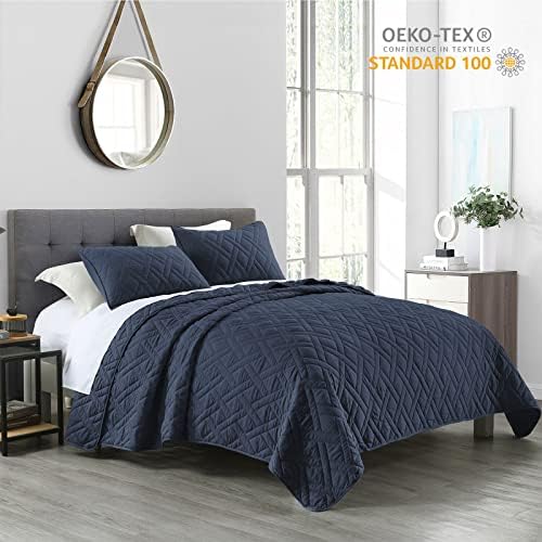 HORIMOTE HOME King Size Quilt Set Navy Blue 1