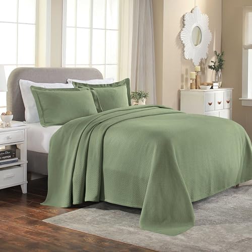 Superior Solitaire Cotton Bedspread Set Full Size 3 Piece