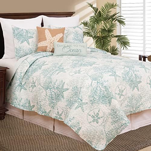 CF Home Ocean Treasures Blue Starfish Bed Quilt Set All Seasons