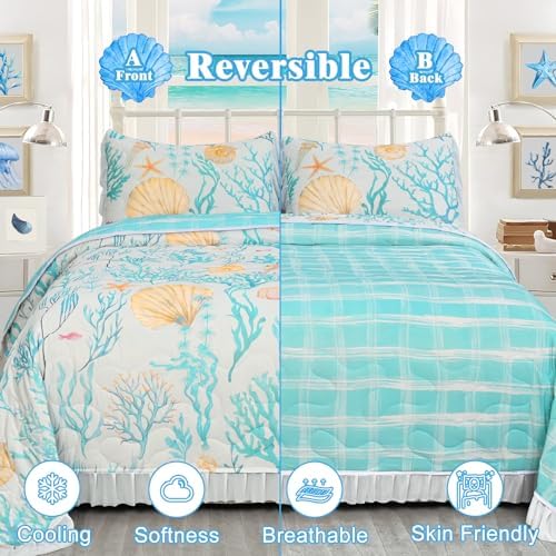 Likiyol 3 Piece Coastal Quilt Bedding Set 1