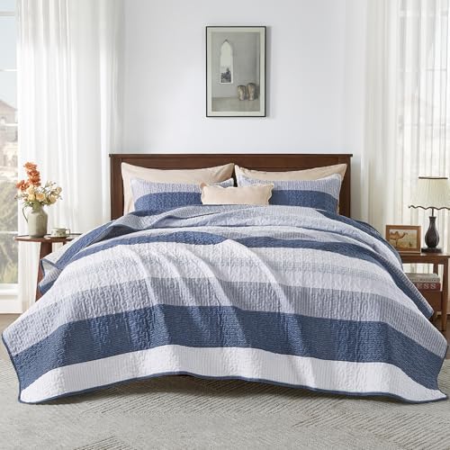 Andency Queen Quilt Bedding Set in Mineral Blue