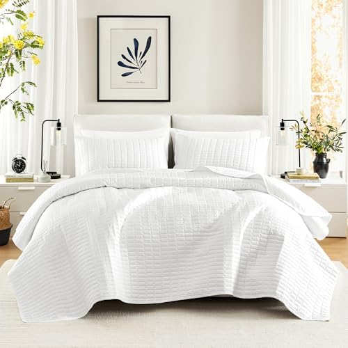 Comfort Spaces Kienna Quilt Set - Lightweight Soft Double Sided Summer Blanket
