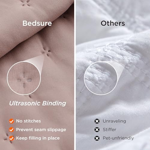 Bedsure King Quilt Set - Ultra Soft Dusty Rose Bedspread
