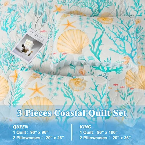 Likiyol 3 Piece Coastal Quilt Bedding Set 1