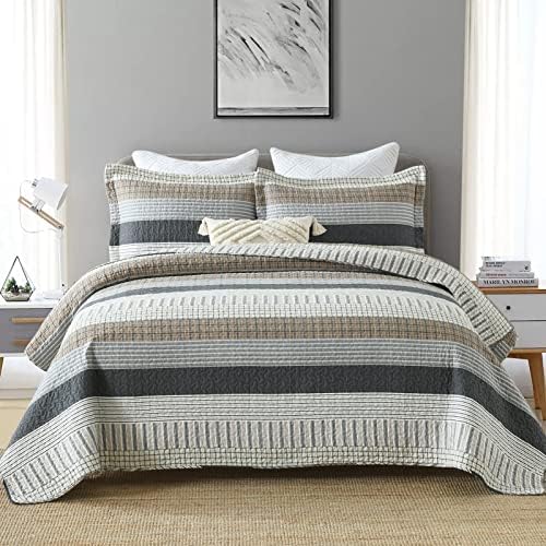 PANGUSHAN 100 Cotton King Quilt Set 3 Pieces