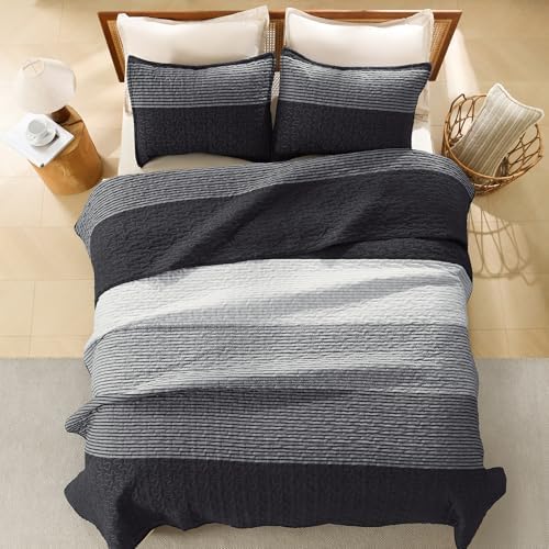 Litanika Quilt Set Queen Size Striped 3 Pieces