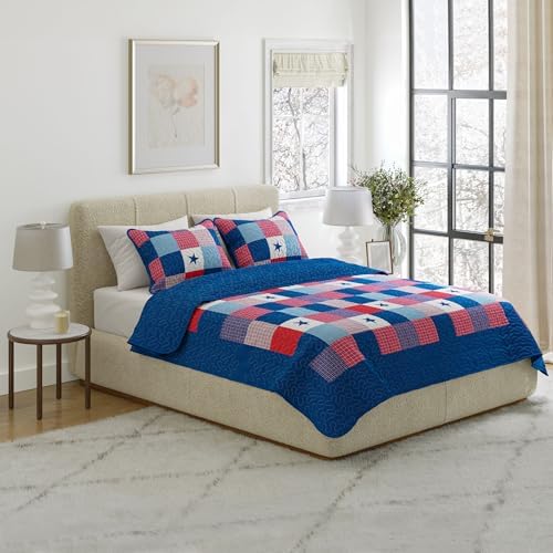3-Piece Caroline Patriotic Quilt Set - FullQueen Bedding 1