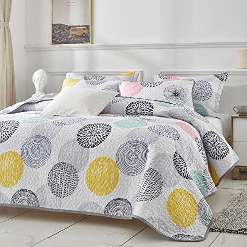 UOZZI BEDDING 3 Piece Reversible Quilt Set Queen Size 1