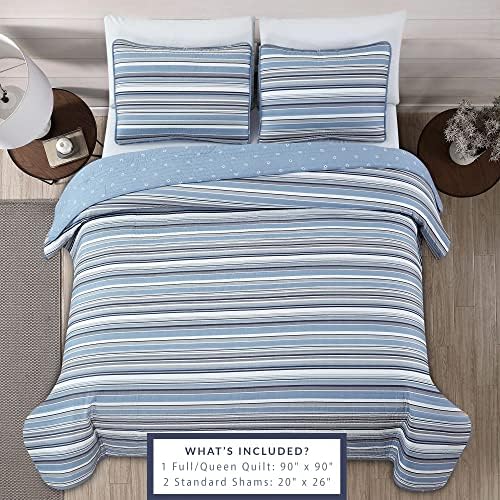 Market Place 3 Piece Reversible Quilt Set with Shams 1