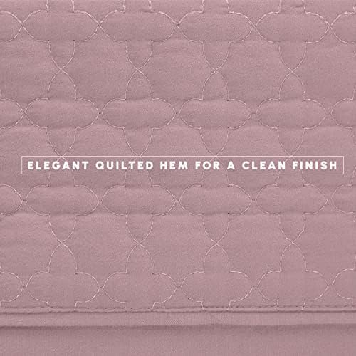 Elegant Comfort 4-Piece Quilted Bed Sheet Set - Dusty Rose
