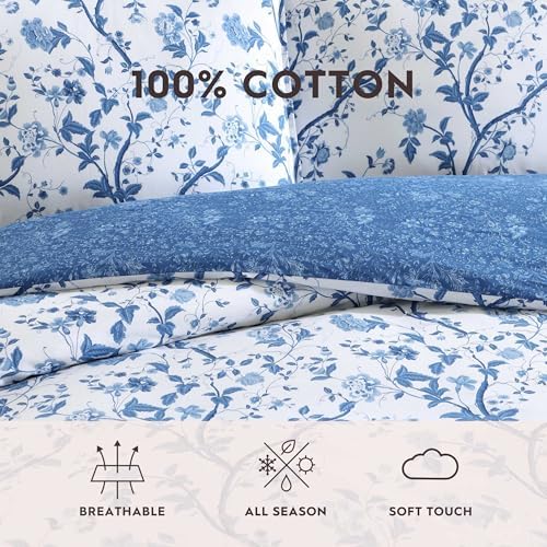 Laura Ashley Queen Comforter Set with Shams and Throw Pillows