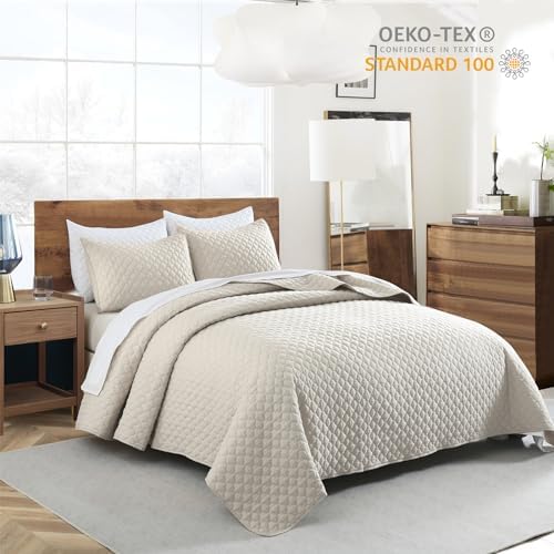 HORIMOTE HOME Quilt Set Queen Size Beige Cloud Pattern