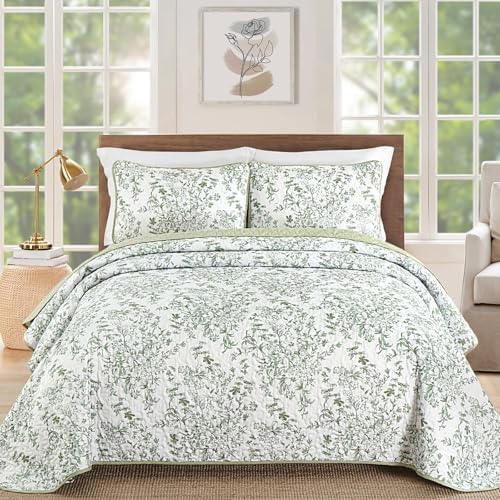 WONGS BDEEING California King Quilt Set Sage Green