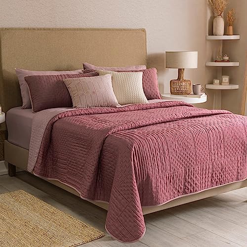 Queen Comforter Novo Blush Bedding Reversible Lightweight Quilt