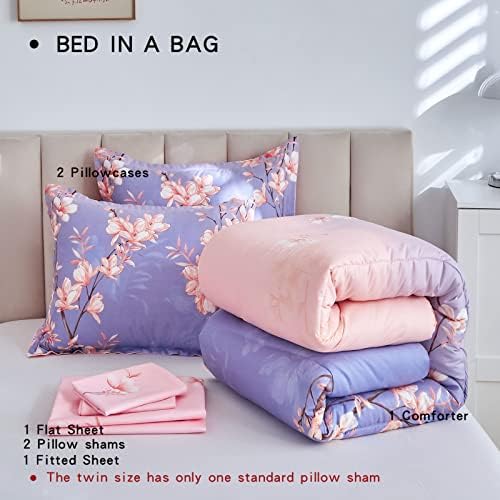 AIKASY Queen Comforter Set with Sheets 7-Pieces