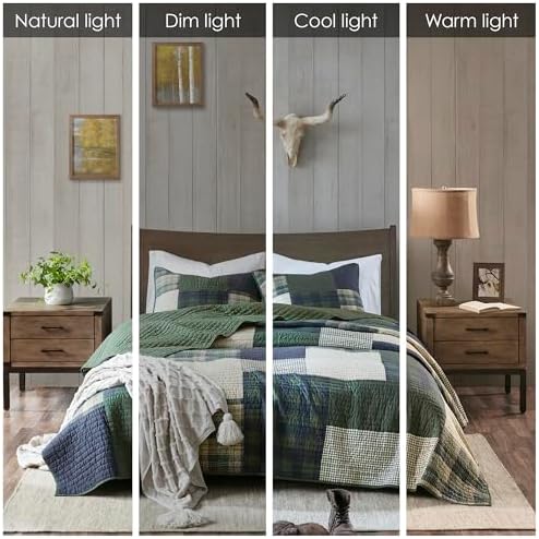 Woolrich Mill Creek Reversible Quilt Set - 3 Piece Plaid Green