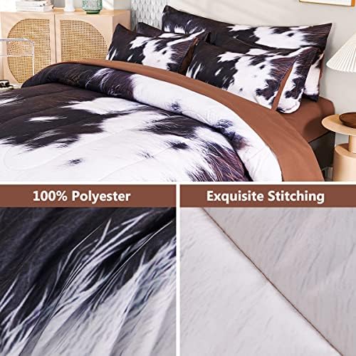 SUCSES Cow Print Comforter Set Queen Size 8Pcs