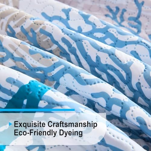 Tritard 3-Piece King Size Coastal Quilt Set