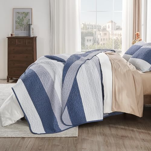Andency Queen Quilt Bedding Set in Mineral Blue