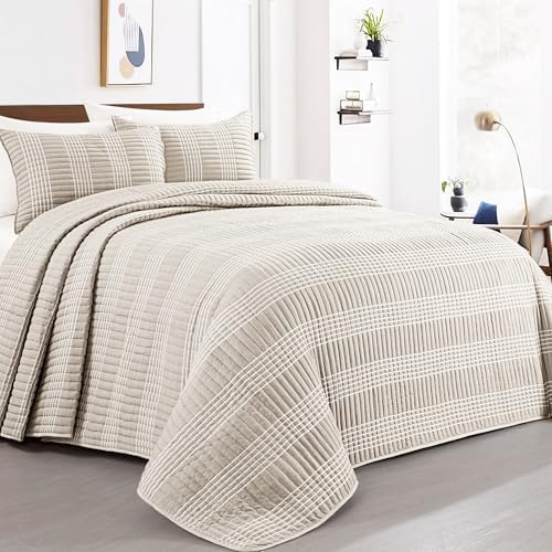 HOMBYS 128x120 Seersucker Patchwork Quilt Set