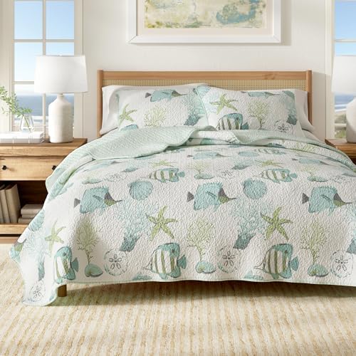 Great Bay Home Full Queen Coastal Quilt Set