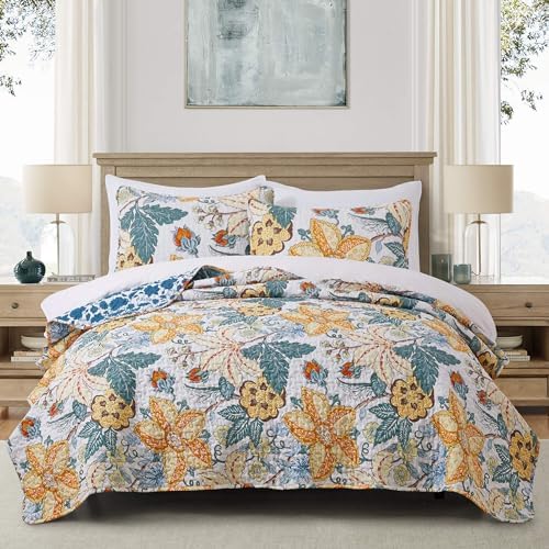 Bonlino Queen Size Floral Quilt Bedding Set
