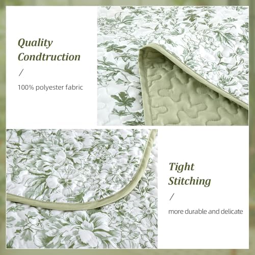 WONGS BDEEING California King Quilt Set Sage Green
