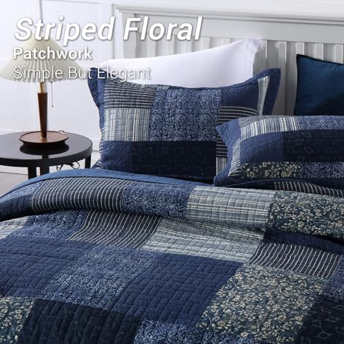Yvooxny King Size Reversible Quilt Set 3-Piece