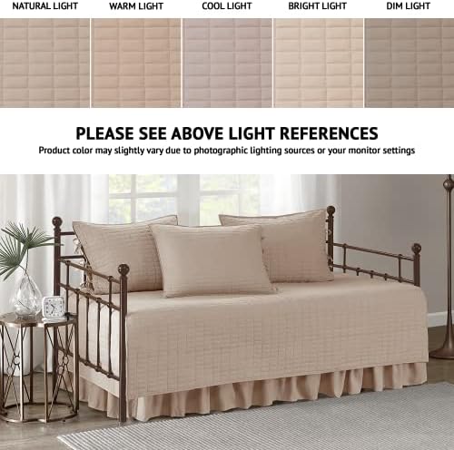 Comfort Spaces Daybed Cover - Luxe Double Sided Quilting 5 Piece Set
