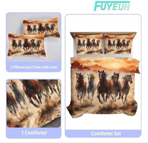 Galloping Horse Comforter Set for Kids and Adults