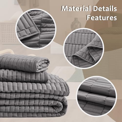 EXQ Home Grey Quilt Set 3 Piece Full Queen 1