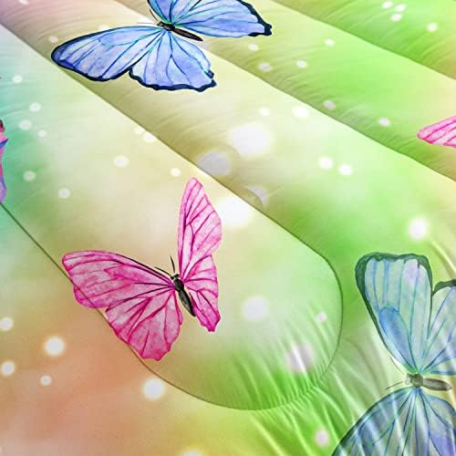 Datura Home Rainbow Butterfly Comforter Set for Girls