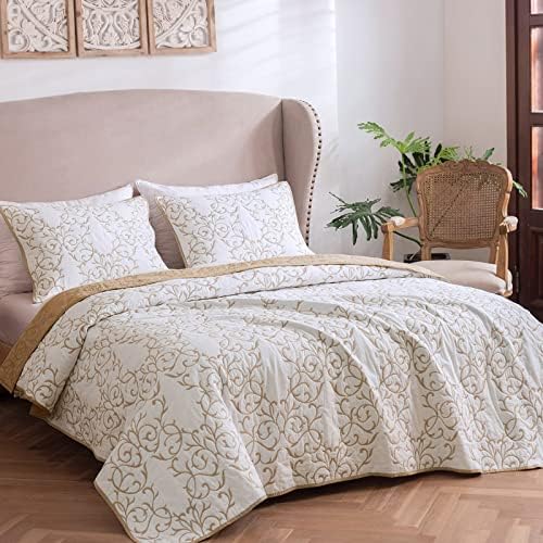 mixinni Reversible King Size Quilt Set with Soft Pillow Shams