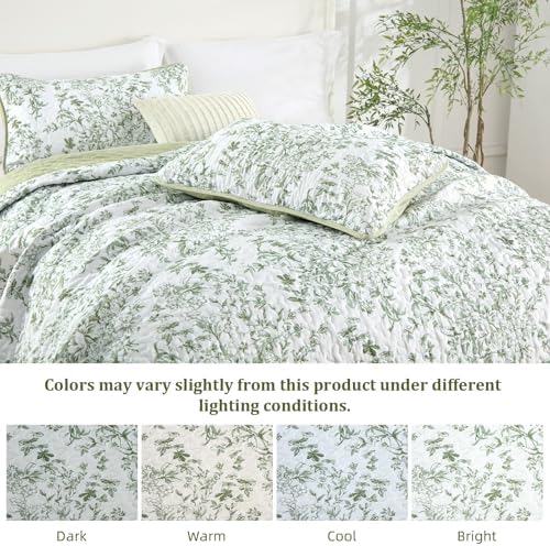WONGS BDEEING California King Quilt Set Sage Green