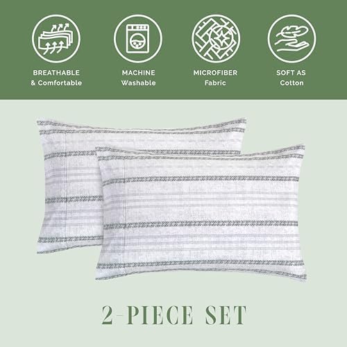 Elegant Comfort Ultra Soft Striped Pillowcases Set of 2 1