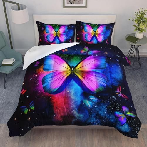 Galaxy Butterfly Comforter Set Full Size 1