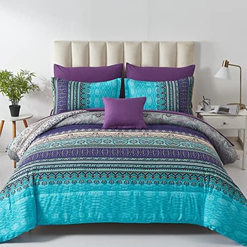 Cottolester Bohemian Striped 8-Piece Bed Set Queen Size