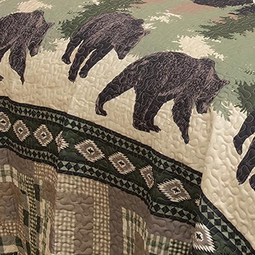 Black Forest Dcor Black Bear Quilt Bed Set Queen