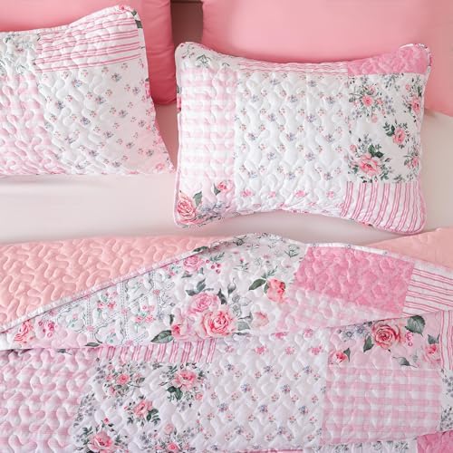 YIKUSH Queen Size Floral Quilt Set 3 Pieces 1