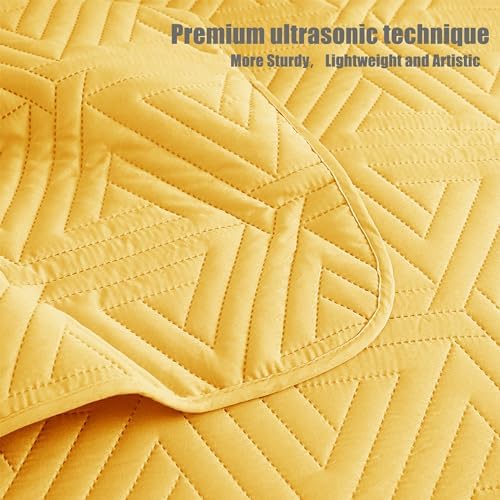 Whale Flotilla Soft Twin Quilt Set Yellow