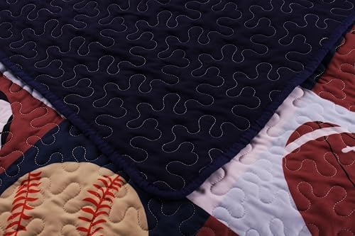 Golden Linens 3 Piece Full Size Quilt Set Kids Sports