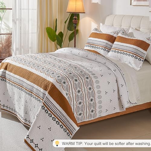 Cmfshape Queen Bohemia Quilt Set - 3 Pieces Reversible