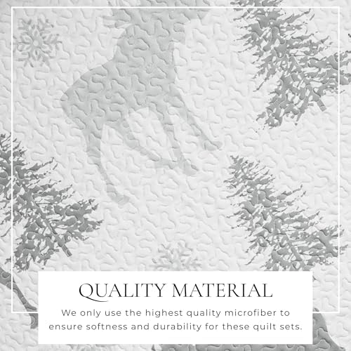 Great Bay Home Moose Grey 3-Piece Reversible Quilt Set