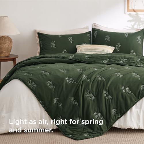 Bedsure Queen Quilt Set - Botanical Floral Super Soft 90x96 Inch