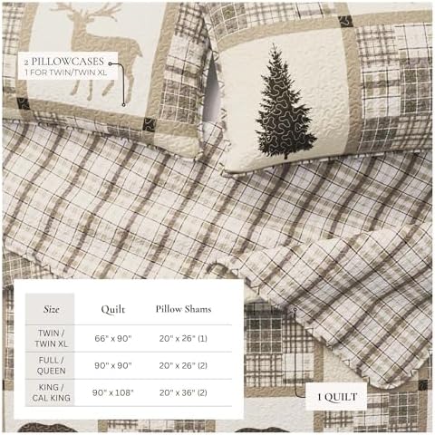 Great Bay Home Lodge Bedspread Set FullQueen Reversible