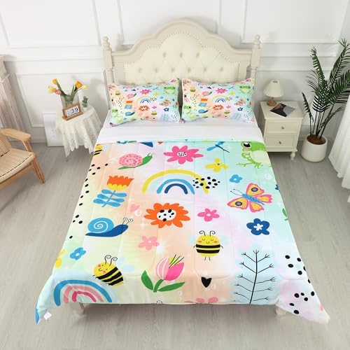 FUYEUN Rainbow Comforter Set Queen Size 1