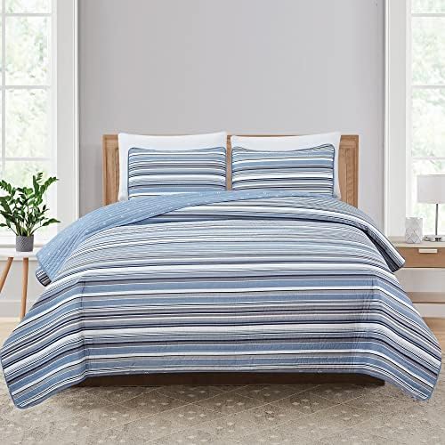 Market Place 3 Piece Reversible Quilt Set with Shams 1